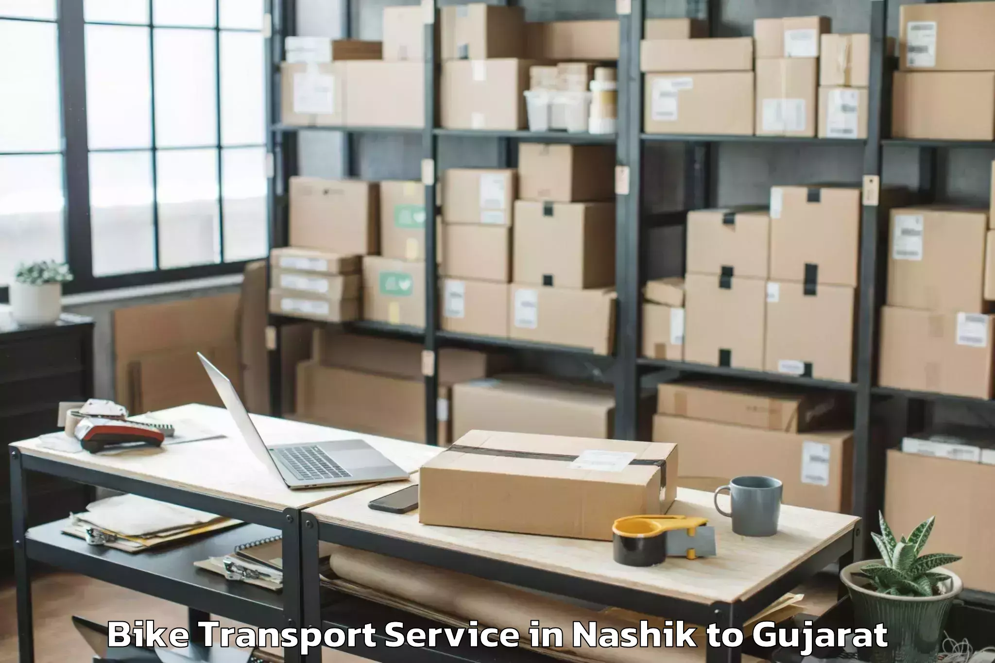 Professional Nashik to Hazira Port Bike Transport